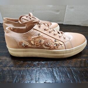 Madden Girl Astro pink jeweled and‎ sequined Sneakers size 9.5